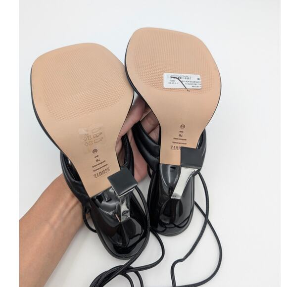 Schutz Meghan Stiletto High Heel Sandals Open Toe Women's Black Size US7B EU38 - Picture 8 of 12